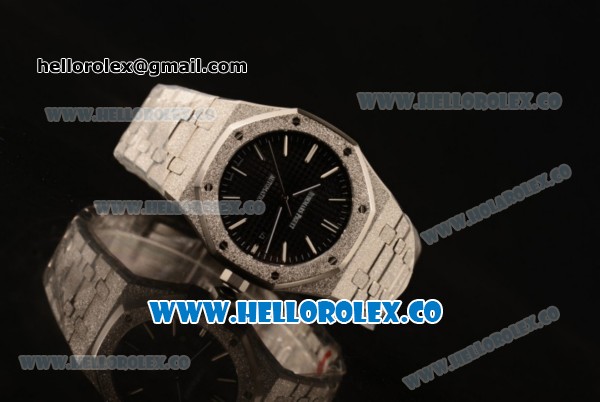 Audemars Piguet Royal Oak 41MM Clone Calibre AP 3120 Automatic Full Steel with Black Dial and Stick Markers (EF) - Click Image to Close